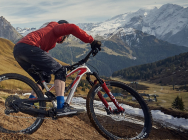 Cyclist testing sports equipment in real-world conditions
