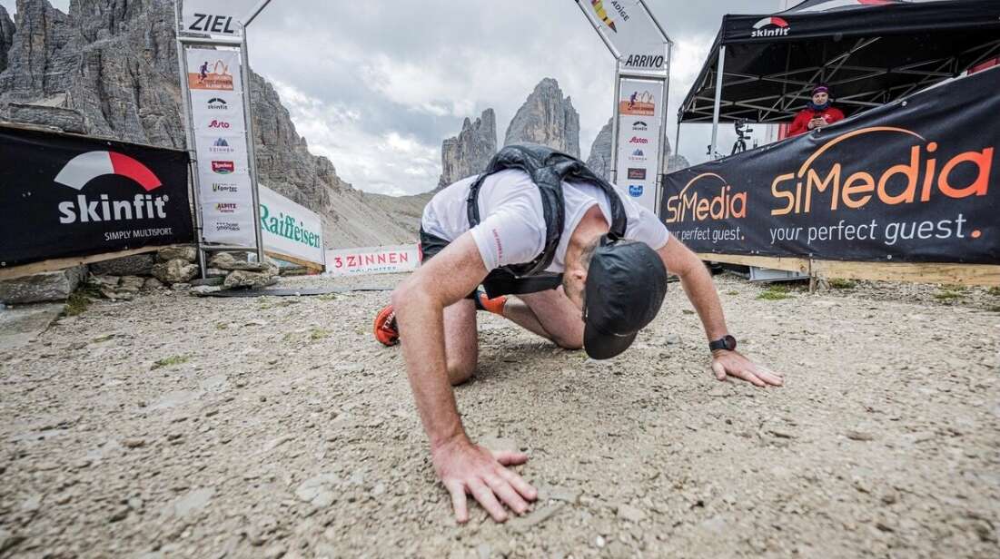 Trail runner testing sports equipment in real outdoor conditions
